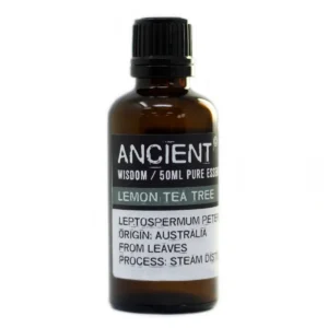 Flaska med eterisk olja Lemon Tea Tree 50 ml med etikett
