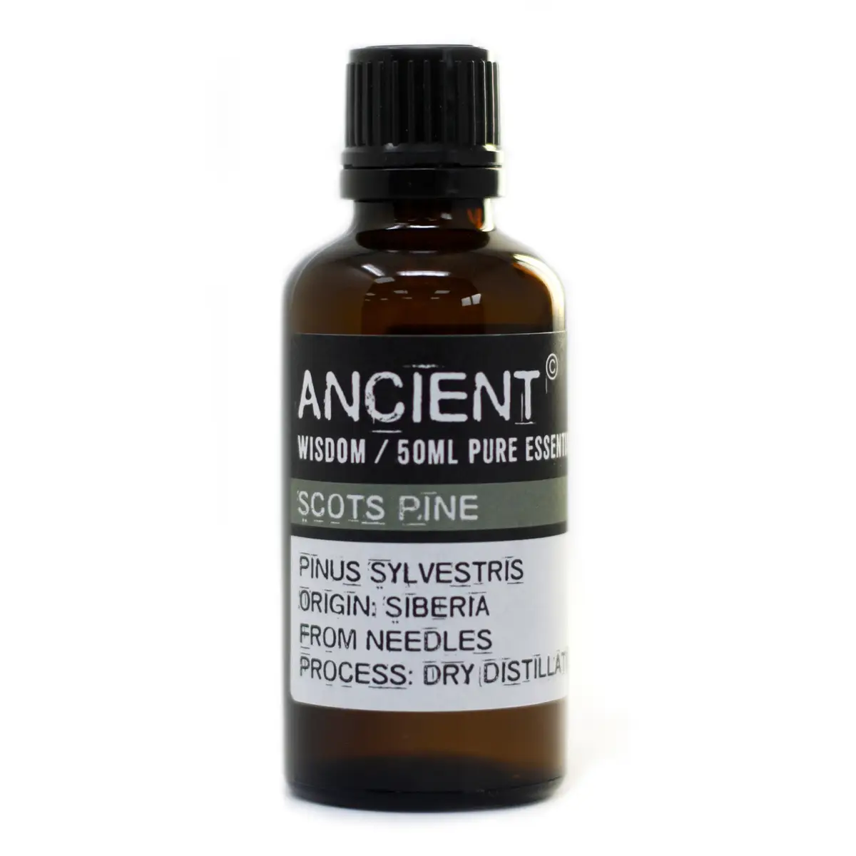 Flaska med eterisk tallolja 50 ml från Pinus Sylvestris med etikett