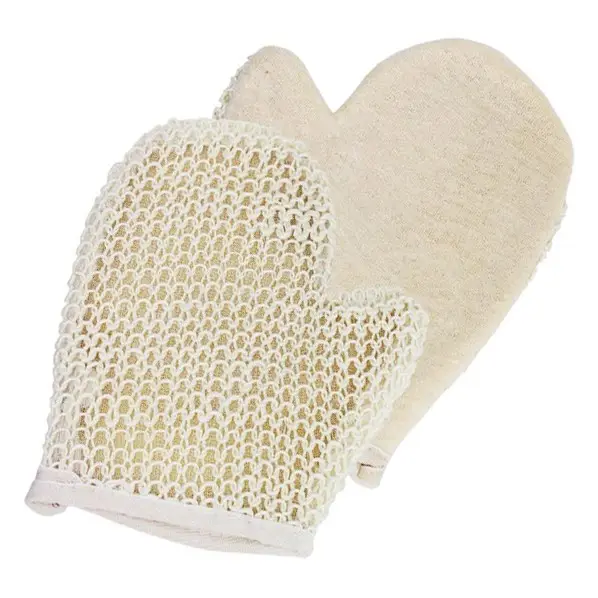 Exfolierande handskar i jute, blandade färger - produktbild 5