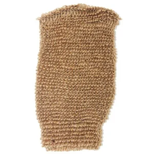 Exfolierande handske i brunt jute med grov textur