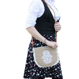 Fab Fringe-väska med Hamsa-tryck i jute - produktbild 2