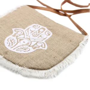 Fab Fringe-väska med Hamsa-tryck i jute - produktbild 3