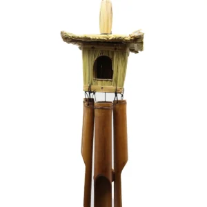 Fågelholk av sjögräs med bambu vindspel 49x15 cm - produktbild 4