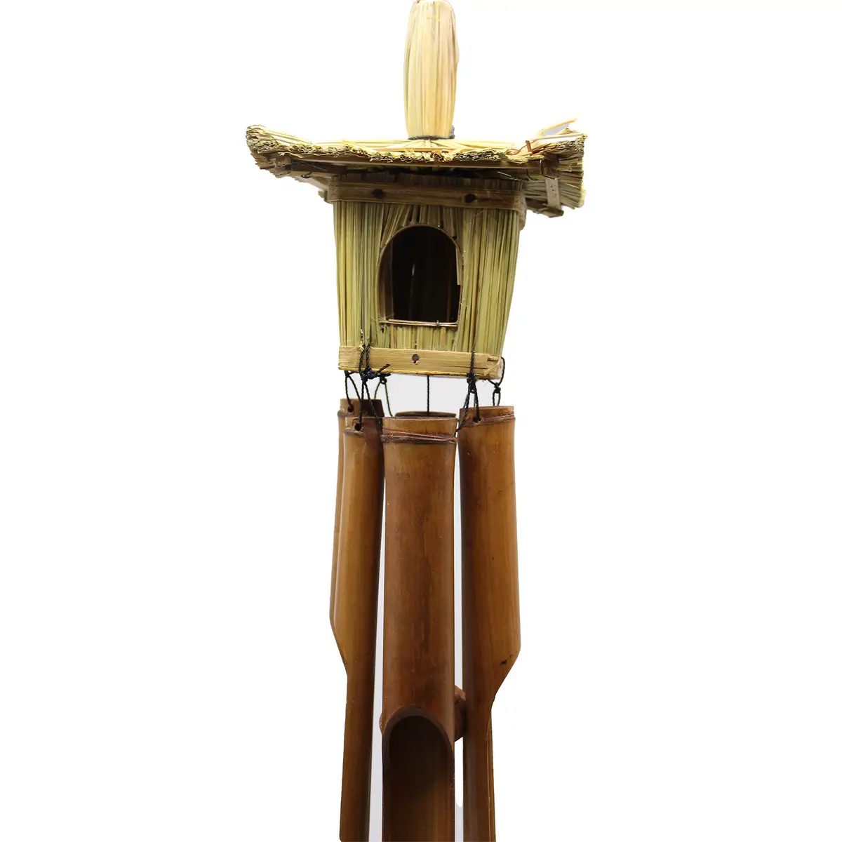Fågelholk av sjögräs med bambu vindspel 49x15 cm - produktbild 4