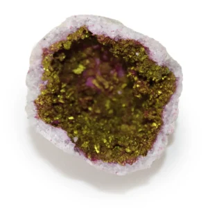 Färgade kalcitgeoder i rosa och guld - produktbild 2