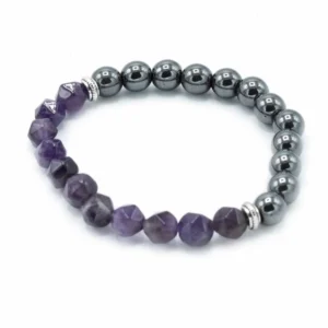 Fasetterat armband med magnetisk ametist - produktbild 2