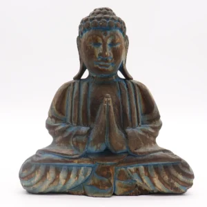 Feng Shui Buddha-set med blommandala i blått trä - produktbild 6