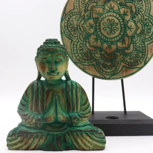 Feng Shui Buddha-set med mandala i grön färg - produktbild 6