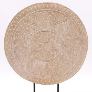 Feng Shui Buddha-set med mandala i naturligt trä - produktbild 3