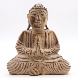 Feng Shui Buddha-set med mandala i naturligt trä - produktbild 5