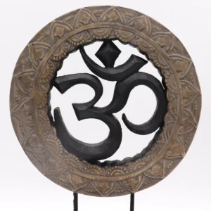 Feng Shui Buddha-set med Om-symbol i grått och svart - produktbild 2