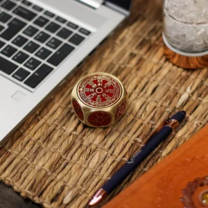 Feng Shui lyckohjul med röd kalender och mynttärning - produktbild 2