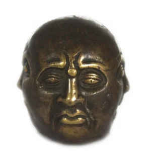 Handgjord mässingsfigur med fyra ansikten i fengshui-stil