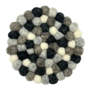 Filtunderlägg runda 10 cm gråmelerade, 4-pack - produktbild 2