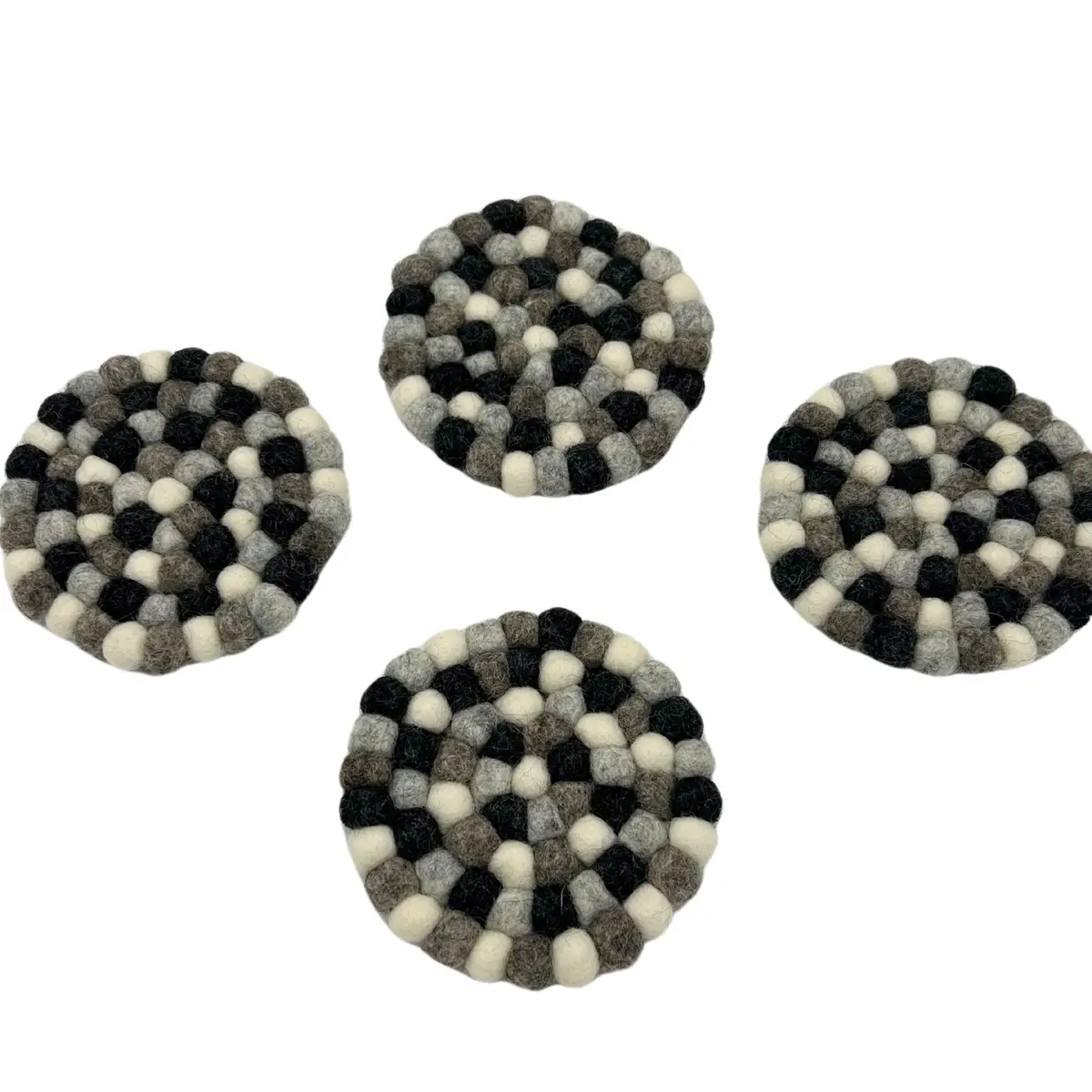 Filtunderlägg runda 10 cm gråmelerade, 4-pack - produktbild 3