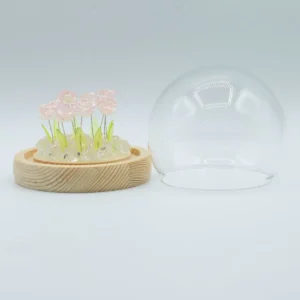 Floral Glow Trädgårdskupol med 10 rosa rosor och LED USB-belysning - produktbild 3