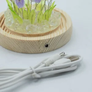 Floral Glow Trädgårdskupol med 20 tulpaner i flera färger och LED USB-belysning - produktbild 5