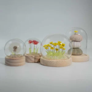 Floral Glow Trädgårdskupol med 3 sjöborrar och LED USB-belysning - produktbild 2