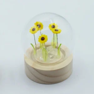 Floral Glow Trädgårdskupol med 5 solrosor och LED-batteri - produktbild 4