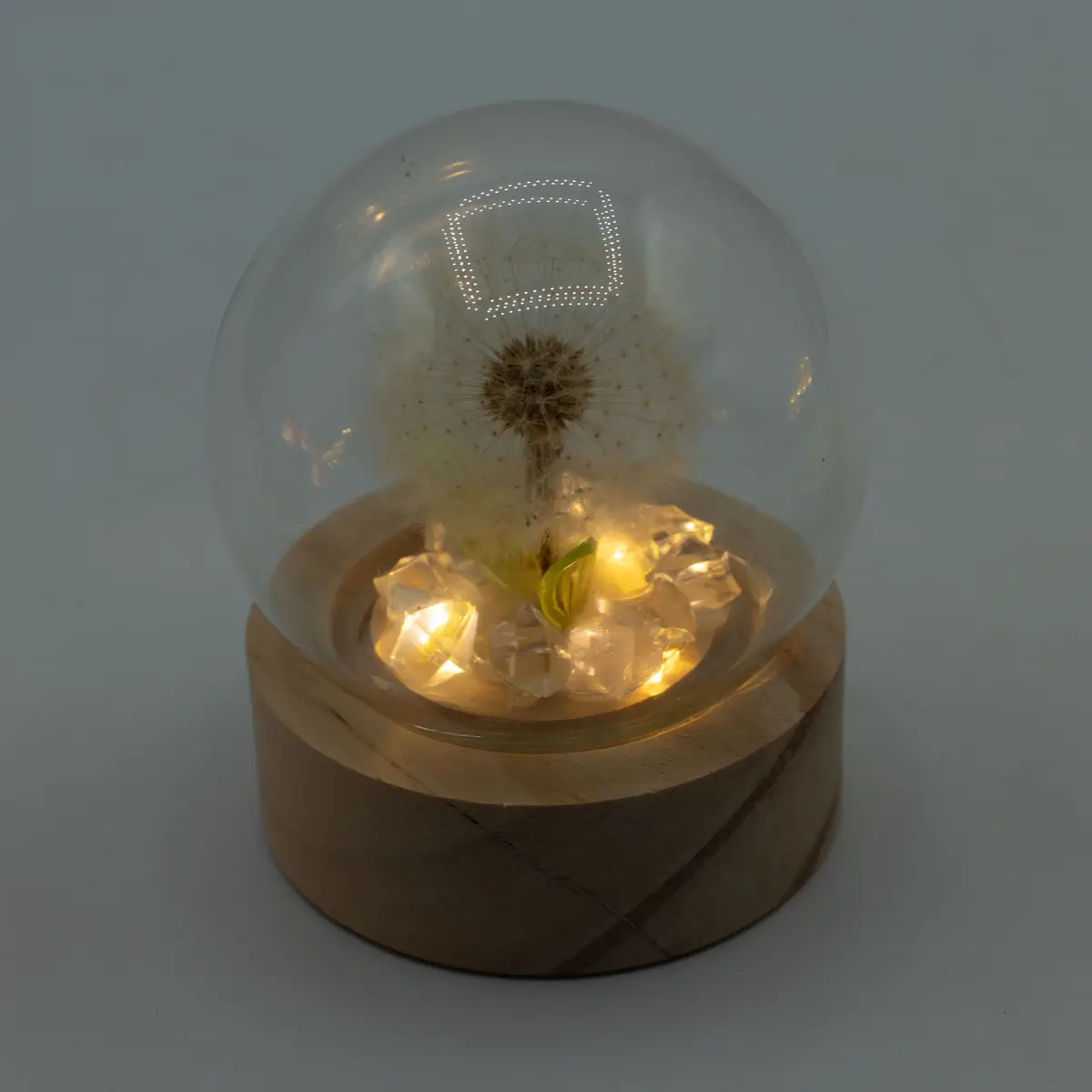 Floral Glow Trädgårdskupol med maskros och LED-belysning - produktbild 4