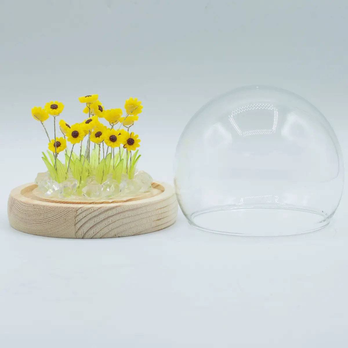 Floral Glow Trädgårdskupol med solrosor och LED USB - produktbild 2