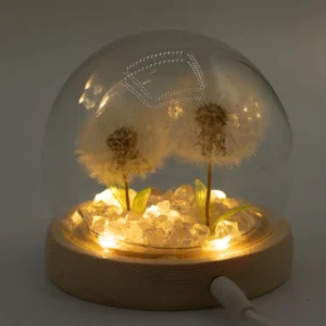 Floral Glow Trädgårdskupol med två maskrosor och LED USB - produktbild 6