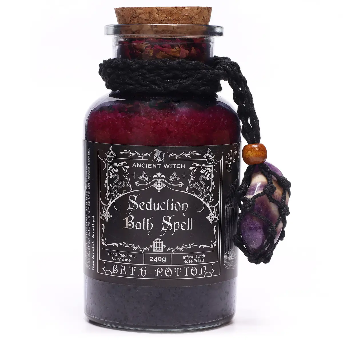 Forntida häxbad med förförelsebadpotion och ametistkristall - produktbild 2