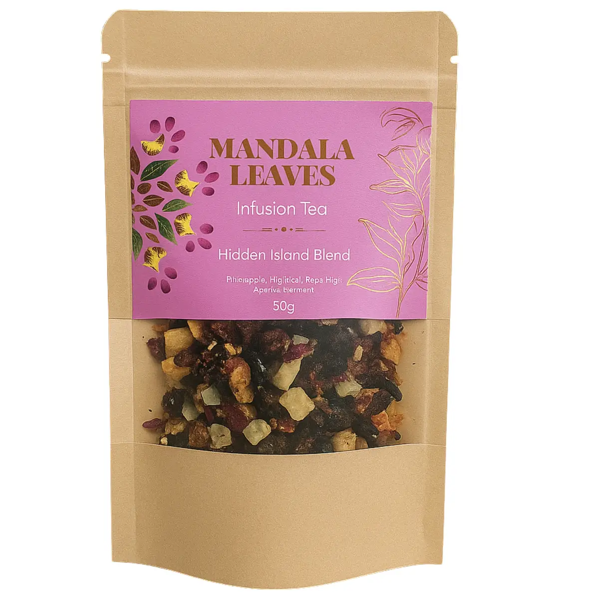 Frukt- och hibiskusinfusion med ananas och kokos 50 g - produktbild 2