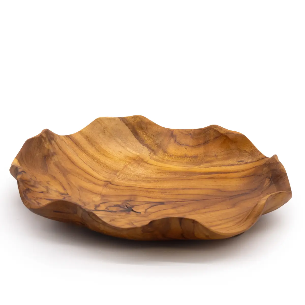 Fruktskål i teakträ rund 28x5,5 cm - produktbild 3