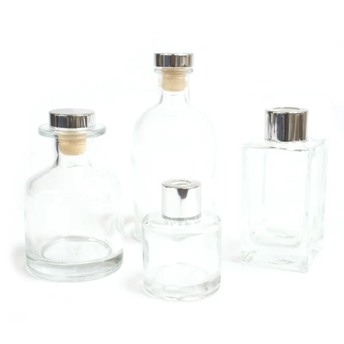 Glasflaska för doftspridare 100 ml fyrkantig klar - produktbild 3