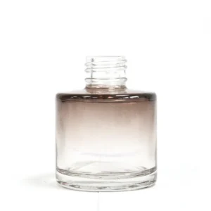 Rund glasflaska för doftspridare i kolgrått glas, 50 ml