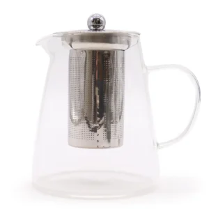 Glaskanna med infuser i rostfritt stål och handtag