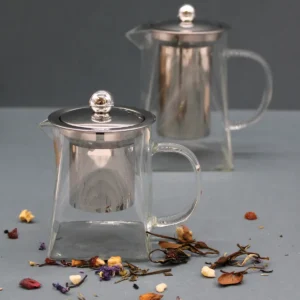 Glaskanna med infuser för te i tornform 350 ml - produktbild 2