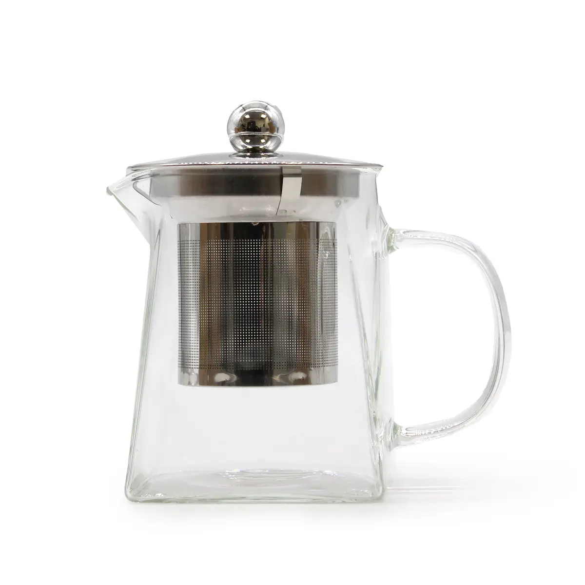 Glaskanna med infuser i rostfritt stål och tornform, 350 ml