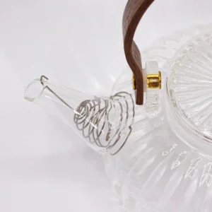 Glaskanna med infuser för te, klar med räfflad design, 850 ml - produktbild 3