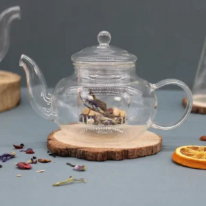 Glaskanna med infuser för te rund pärla 400 ml - produktbild 2