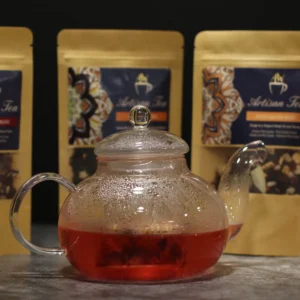 Glaskanna med infuser för te rund pärlemor 400 ml - produktbild 2