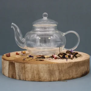 Glaskanna med infuser för te rund pärlemor 400 ml - produktbild 4