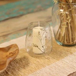 Glasljusstake med torkade blommor Margarita 12x11 cm - produktbild 10