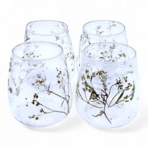 Glasljusstake med torkade blommor Margarita 12x11 cm - produktbild 2