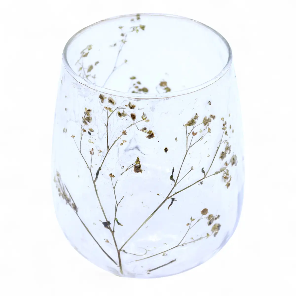 Glasljusstake med torkade blommor Margarita 12x11 cm - produktbild 3