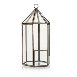 Glasterrarium i lykta form med järnram - produktbild 4