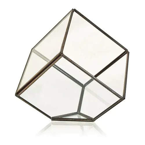 Glasterrarium kub i hörn med järnram - produktbild 3