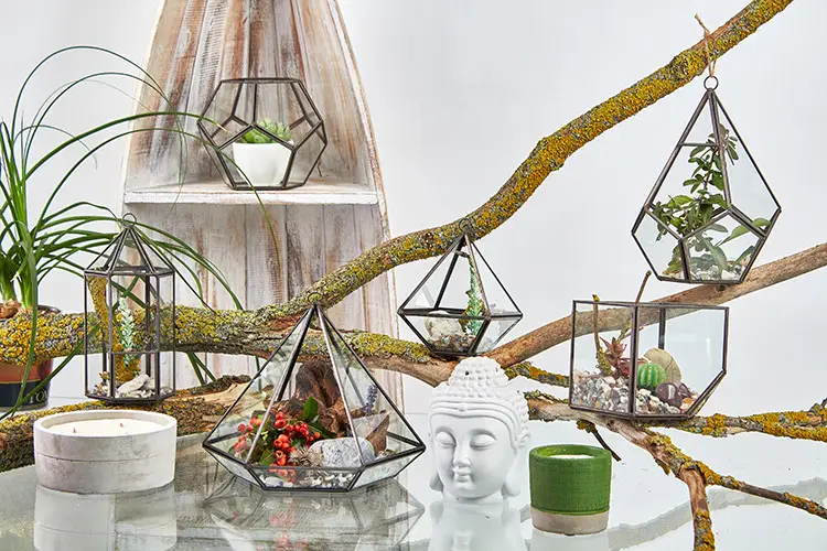 Glasterrarium kub i hörn med järnram - produktbild 5