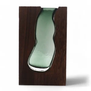 Glasvas och terrarium med mörk tungträbas 14,5x5x23 cm - produktbild 2