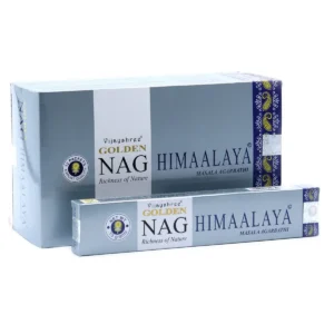 Förpackning och paket med Golden Nag Himalaya rökelsepinnar