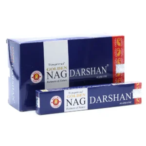 Förpackning med Golden Nag-rökelsepinnar 15 gram från Darshan