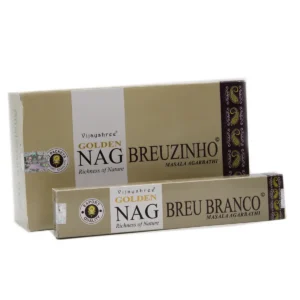 Förpackningar med Golden Nag rökelsepinnar Breuzinho och Breu Branco