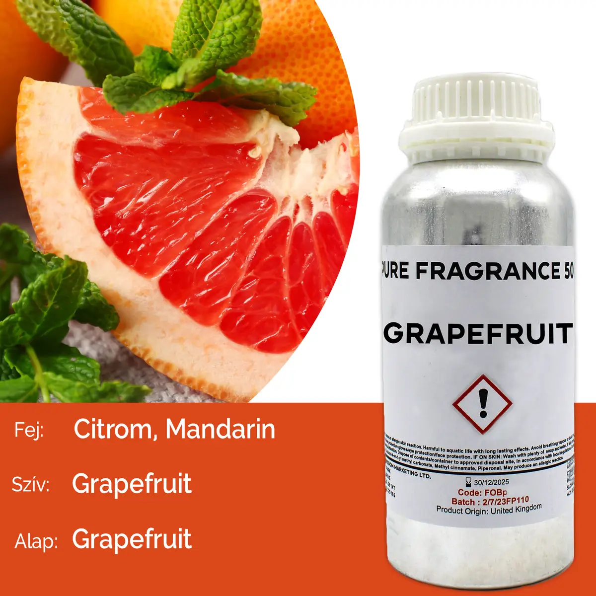 Grapefrukt doftolja ren 500 ml - produktbild 3