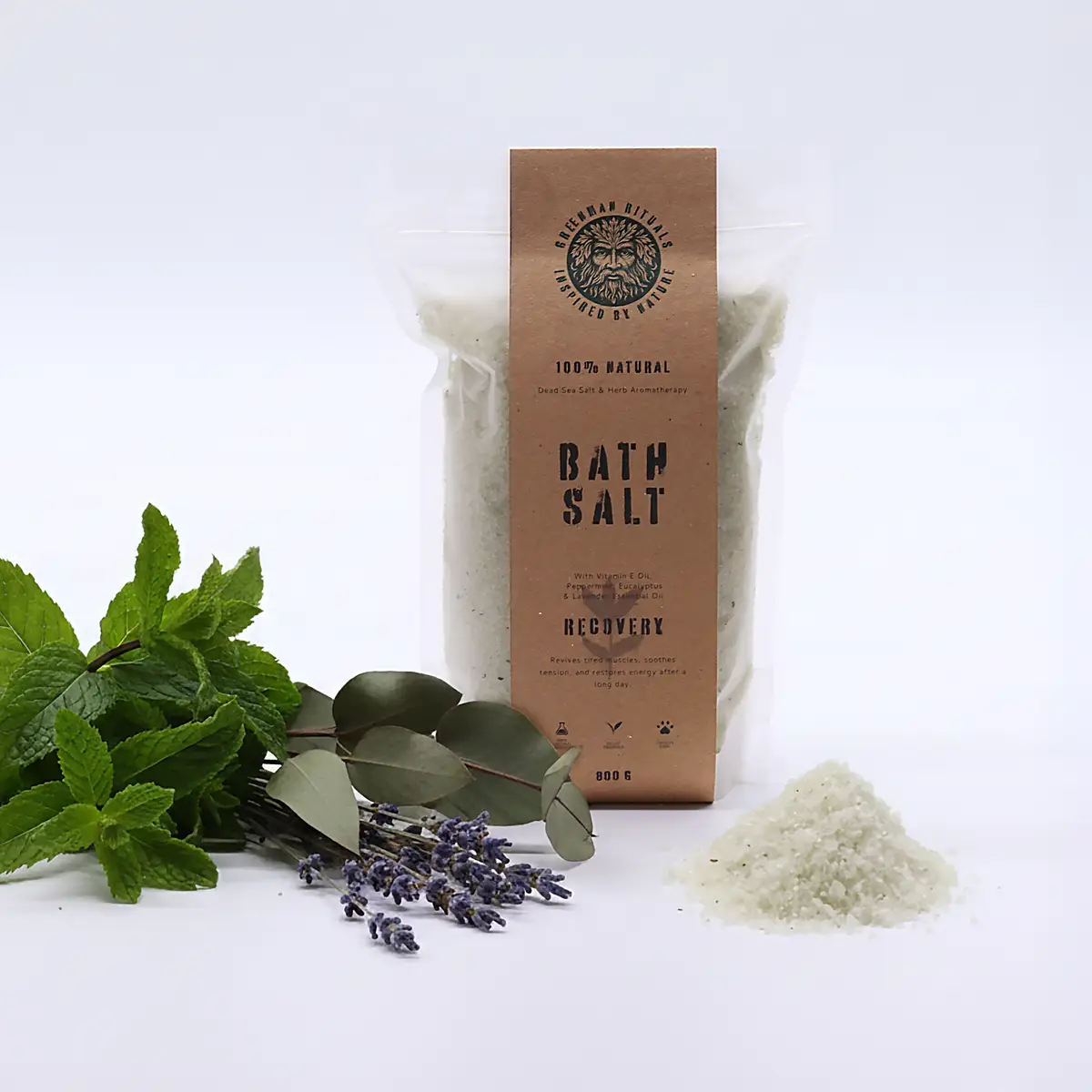 Greenman Rituals Mentol Badsalt med Epsomsalt för Återhämtning - produktbild 4